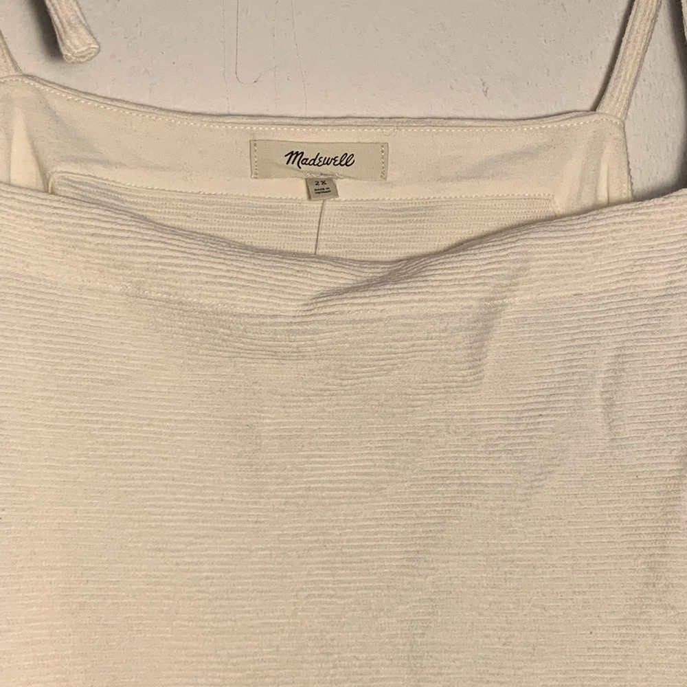 cream knit tank top with tie sleeves